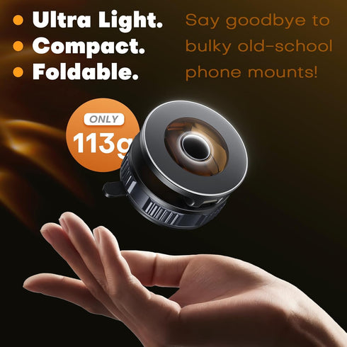 Peerock 360Adjustable 17/16/15/14/13/12 Car Phone Holder, Magnetic Phone Holder for Car, Foldable Suction Cup Phone