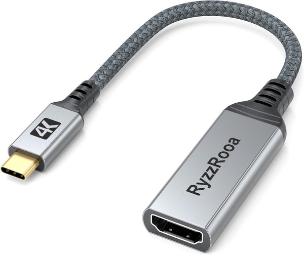 USB C to HDMI Adapter, 4K USB Type-C to HDMI Adapter for iPhone 15, MacBook Pro/Air, iPad Pro, Dell XPS, Surface
