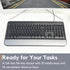 X9 Performance Multimedia USB Wired Keyboard, Ergonomic Full Size Keyboard with Wrist Rest and 114 Keys for Office PC