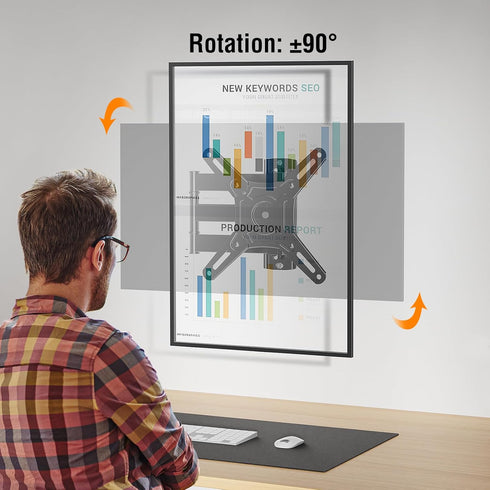 ELIVED 14-42 Inch 200x200mm, 44 lbs. Full Motion TV Monitor Wall Mount for Most LED LCD Flat Screen TVs & Monitors