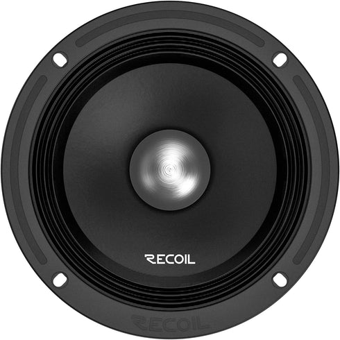 RECOIL MS65-4P 6.5-Inch Midrange Pro Audio Car Speakers, 600 Watts Max, 300 Watts RMS, Premium Quality Door Speakers