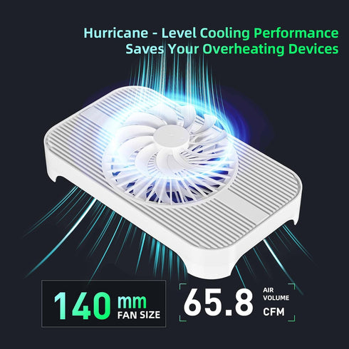 GSCOLER X3 18dB 140mm USB Cooling Fan, Ultra-Quiet USB PC Fan with Built-in Cable & One-Touch Switch for Router