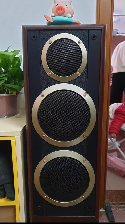 Fielect 6.5 Inch Gold Speaker Grill Cover, Decorative Circle Mesh Subwoofer Guard Protector for Audio Accessories