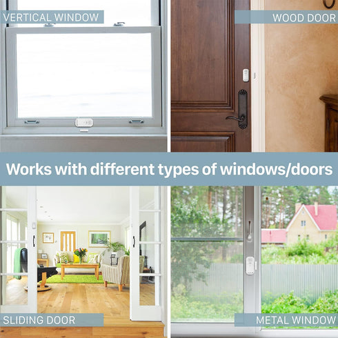 Fosmon Wireless Door Alarms for Home Security with Remote, 130dB Sensors, Battery-Powered, Kids Safety