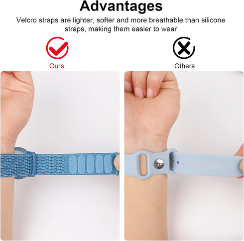 Kids Wristband Compatible with Apple AirTag, Protective Case for GPS Tracker Holder with Nylon Bracelet, Adjustable