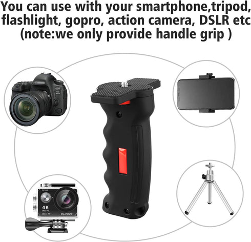 Phone Vlogging Holder, Cell Phone Camera Handle Grip Stabilizer, Ergonomic Smartphone Video Stabilizer with Cold Shoe