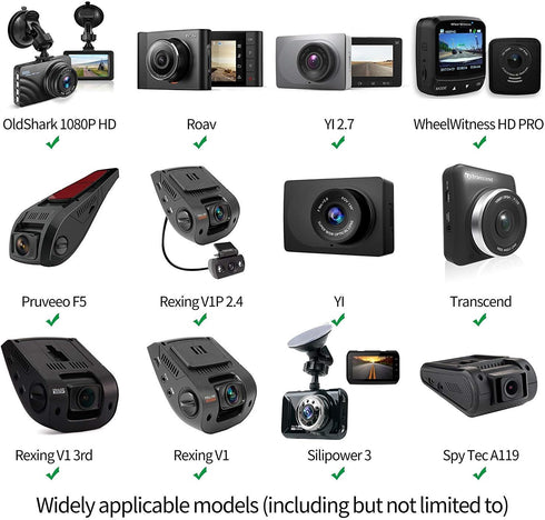 Dash Cam Suction Mount - Windshield & Dashboard Suction Cup Holder with Various Joints for Yi, Rexing, Falcon, Old