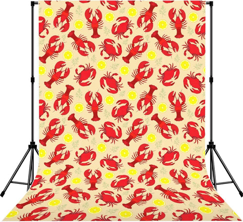 YQxwJL Lobster and Crab Print Studio Backdrop, Large Photo Backdrop for Professional Photography