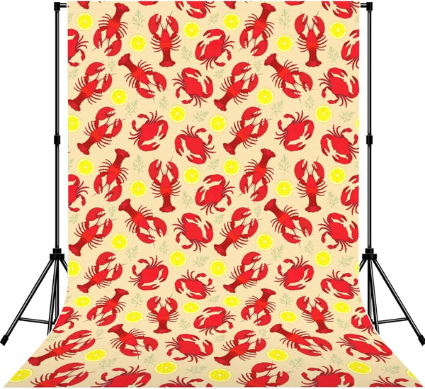 YQxwJL Lobster and Crab Print Studio Backdrop, Large Photo Backdrop for Professional Photography