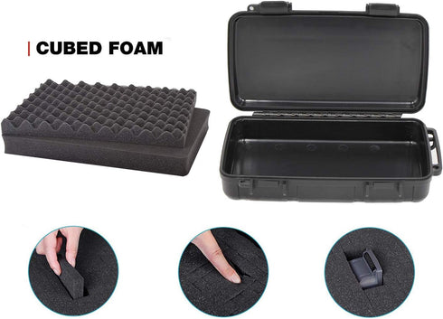 MOOCY 8" Small Hard Case with Pluck Foam Insert, 8.6 x 4.9 x 1.9 Inch - Watertight Padded Plastic Box Protect Tools,and Glass Testing Equipment by MOOCY