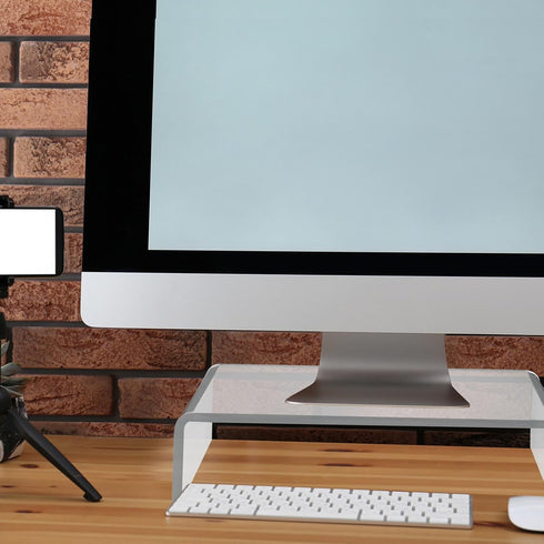 Jetec 2 Pcs Clear Acrylic Monitor Stand, Desktop Video Riser for Laptop, TV, Computer Screen, Teacher's Day Supplies