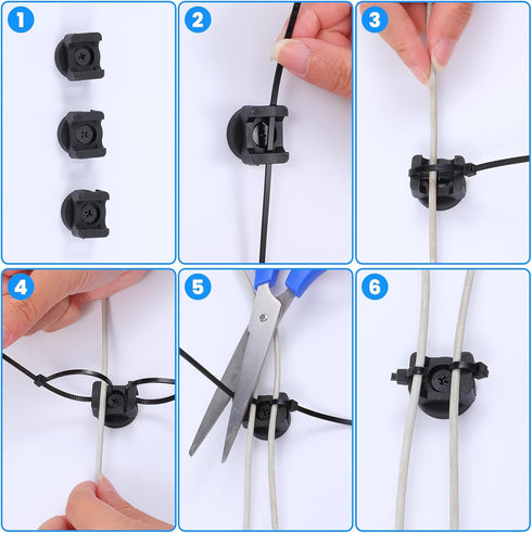 Molain 20Pcs 100Pcs Magnetic Zip Tie Mounts, Magnetic Clips with Magnetics Cable Ties, Heavy Duty Magnetics Wire Holder