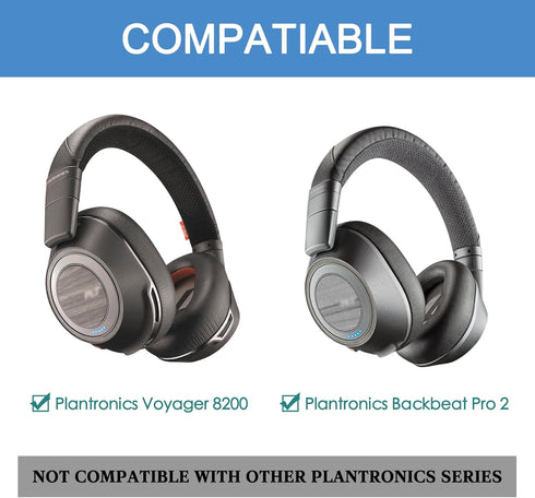 GVOEARS Ear Pads Replacement for Plantronics Voyager 8200 UC/Backbeat Pro 2 Headphones, Premium ICE Silk Fabric Softer Memory Foam Noise Canceling