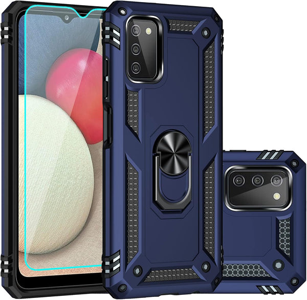 Samsung Galaxy A03S Case (Blue) - Military Grade 16ft Drop Tested with Screen Protector & Magnetic Kickstand