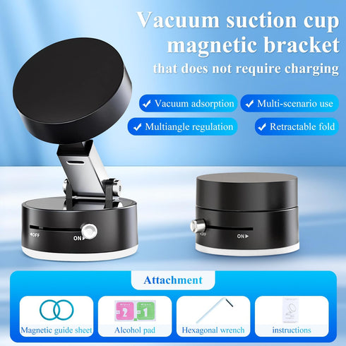 Kanroadi 2025 Vacuum Magnetic Suction Phone Holder, New Magnetic Suction Phone Mount, Foldable Portable Double-Sided