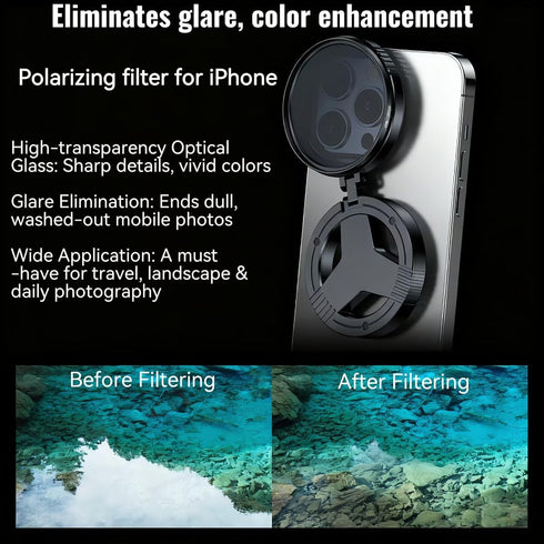 AWAKINK 52mm 17/16/15/14/13 Magnetic CPL Filter for iPhone, Polarizing Filter, Circular Polarized Lens Filter