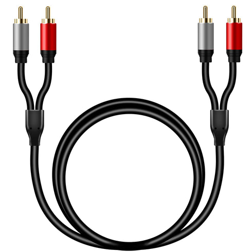 2RCA 2RCA 10ft, 2 2 (10Ft/3m) Tan QY to Cable Gold-Plated RCA Male to RCA Male Stereo Audio Cable for Home Theater
