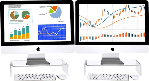 Jetec 2 Pcs Clear Acrylic Monitor Stand, Desktop Riser for Laptop, TV, Computer Screen, Teacher's Day Supplies