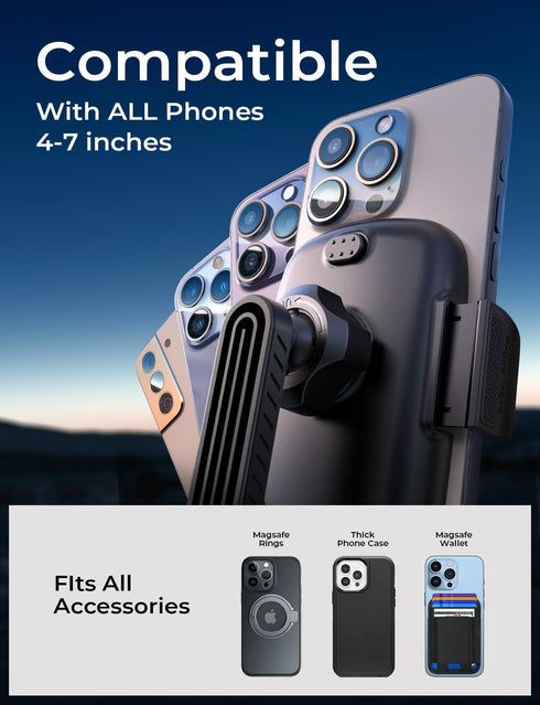LISEN Car Phone Holder Vent, Phone Mount for Car Vent, Universal Phone Holders for Hands-Free Use, Fits All Phones for