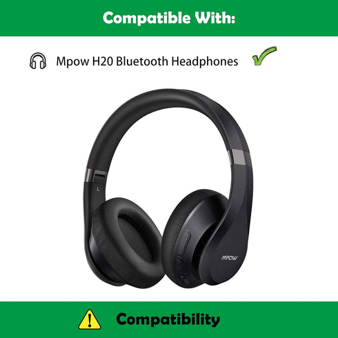 Premium Replacement Earpads Cushions Compatible with Mpow H20 Bluetooth Headphones, Ear Pads with Softer Protein