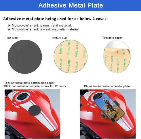 Strong Magnetic Motorcycle Phone Holder, Non-Slip & Anti-Scratch, Compatible with 3.5-7.5" iPhones/Nexus/HTC/LG