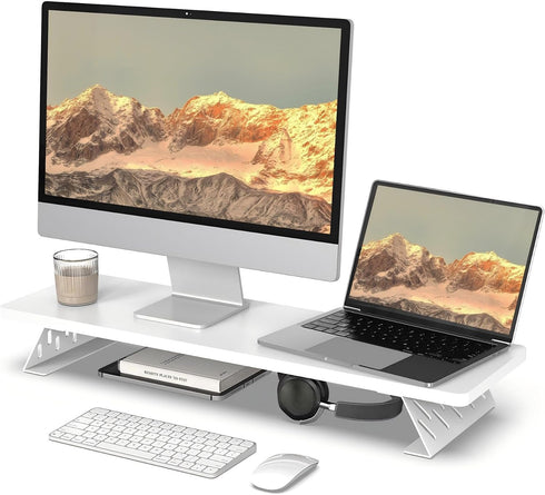 Fenge Monitor Stand Riser, Desk Top Shelf for 2 Monitors, Computer Stands
