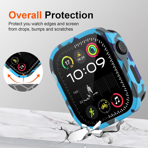 SDOCEBF 3 1 11/10 46mm in for Apple Watch Screen Protector Series Accessories, Ultra Thin Lightweight Aluminum Case