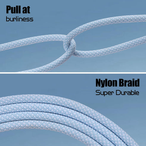 YACSEJAO Dual 180° Rotating USB Type C Cable 6.6FT, 65W USB A to USB C Nylon Braided Fast Charging & Data Transfer