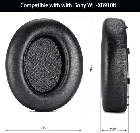 Replacement Ear Pad Cushions for Sony WH-XB910N Wireless Bluetooth Noise Cancelling Headphones (Black)