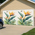 Jimehezon 8x6.9ft Summer Grommets Bird of Paradise Garage Door Banner Tropical Plant Bee Flower Botanical Garage Door