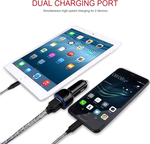 Micro USB Cable 2-Pack: 1.6FT & 3FT Fast Charging Cords for Samsung Galaxy J7, S6, S7 Edge, Note 3/4/5, LG Stylo 2/3