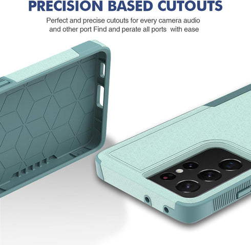 for Samsung Galaxy S24 Ultra Case: Heavy Duty Dual Layer Protective Shockproof Cell Phone Cover with Screen Protector -