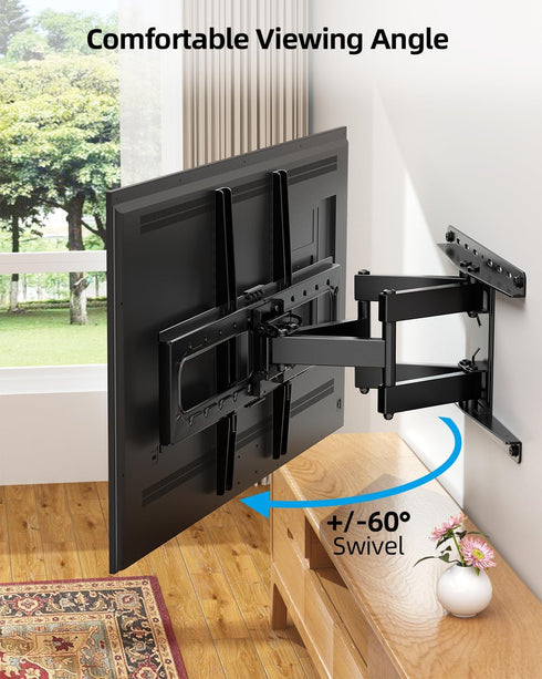 HOME VISION Full Motion TV Wall Mount for 32-84 inch TVs up to 132 lbs, Swivel and Tilt with Dual Articulating Arms
