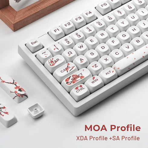 XVX MOA Blossom PBT Keycaps Set, Custom Dye-Sublimated for 75% Mechanical Keyboards, Cherry MX Compatible