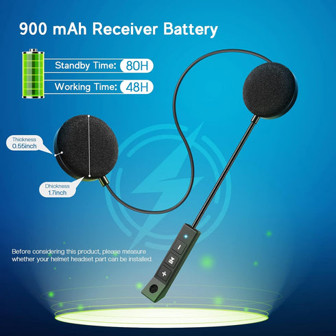 Motorcycle Helmet Bluetooth Headset Outdoor Headset Hands-Free Speaker Bluetooth 5.3 EDR Wireless Motorcycle Headset Automatic anwser Motorcycle Headset High Sound Quality Headphone
