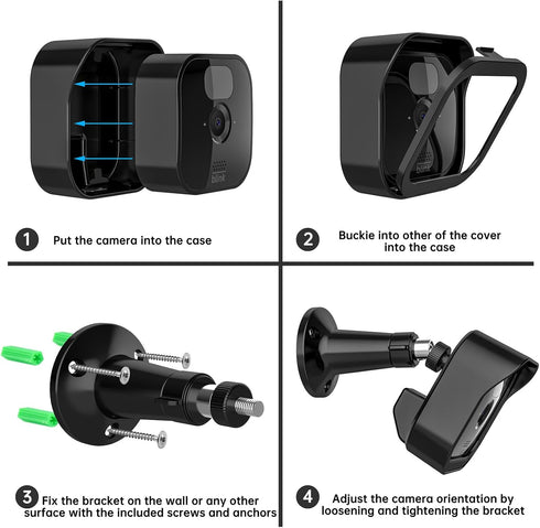 VOMA Blink Outdoor 3rd Gen Camera Housing - Weatherproof Protective Cover and 360 Degree Adjustable Mount (Black, 2