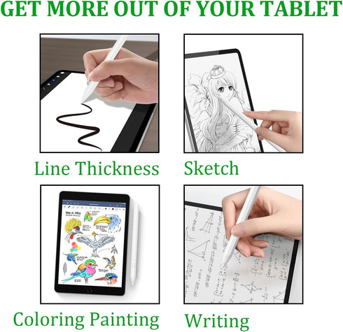 2024 Stylus Pen for iPad, Tablet Pencil with Magnetically Charges, Palm Rejection, Tilt Sensitivity, Compatible with