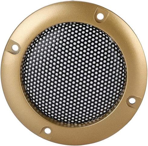 Zopsc 2PCS Protective Cover Shatter Resistant 2 inch Stereo Speaker Mesh Cover with Screws (Gold)
