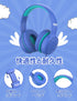 Gorsun A66 Kids Headphones - Foldable, Adjustable, Over-Ear, 85dB/94dB Volume Limit, HD Mic, Audio Sharing, Blue.