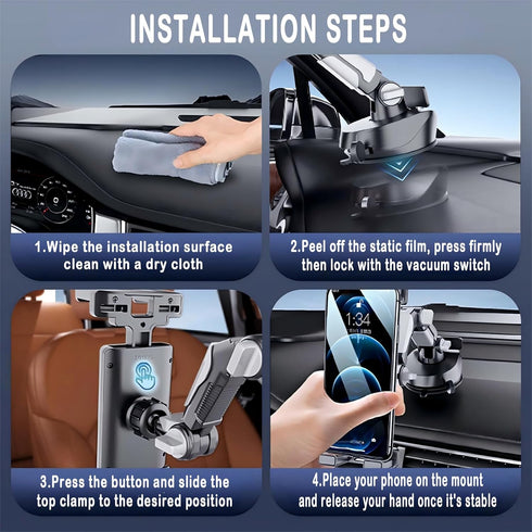 KZSAORN 4.7-13" (X257) Tablet Holder for Car, Dashboard Tablet Stand with Number Plate, Heavy Duty Windshield Phone