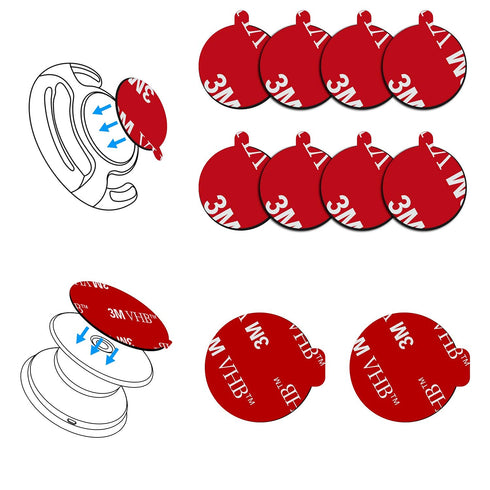 volport 3M Sticky Adhesive Replacement Compatible with Socket Mount Base, 10 Pack VHB Sticker Pads for Car Magnetic