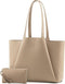 LOVEVOOK Laptop Tote for Women - 15.6 Inch Faux Leather Laptop Bag