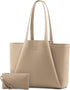 LOVEVOOK Laptop Tote for Women - 15.6 Inch Faux Leather Laptop Bag