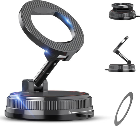NotiXas Car Phone Holder Mount, 108LBS Vacuum Suction for MagSafe Car Mount, 3000gf
