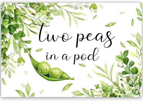 Diartpaint 3x5ft Two Peas in a Pod Twins Baby Shower Backdrop, Greenery Oh Babies Photography Background, Sweet Peas