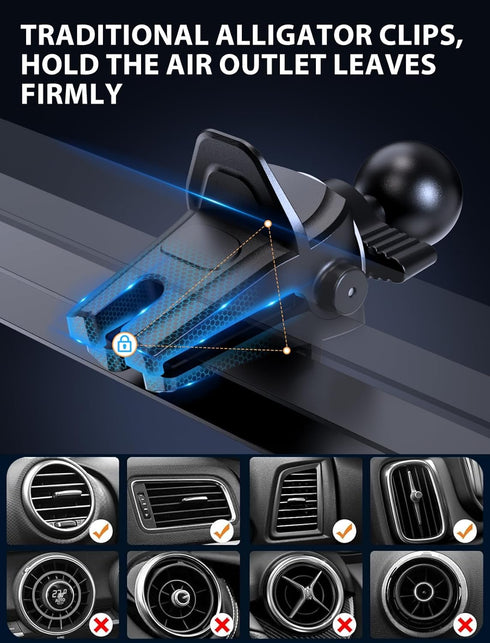 Wireless Car Charger, MOKPR 15W Fast Charging Auto-Clamping Phone Mount, Compatible with iPhone 15/14/13/12/11/X/8