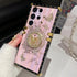Galaxy S24 Ultra Kickstand Case, Cute Luxury Glitter Bling Butterfly with Ring Stand, Shockproof, Pink