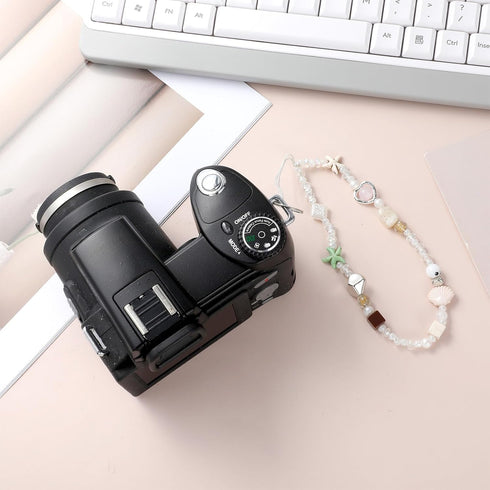 YBEATY Beaded Camera Wrist Strap Cute Phone Charms Lanyard Pearl Bracelet Keychain Decoration Beaded Chain String