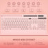 Trueque 2.4G Set Pink Keyboard and Mouse Wireless, Lag-Free Cute Keyboard Combo with Ergonomic Wrist Rest, Phone Holder