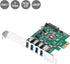 SIIG Dual Profile USB 3.0 4-Port PCIe 2.0 Host Expansion Card Adapter for Windows Desktop PC